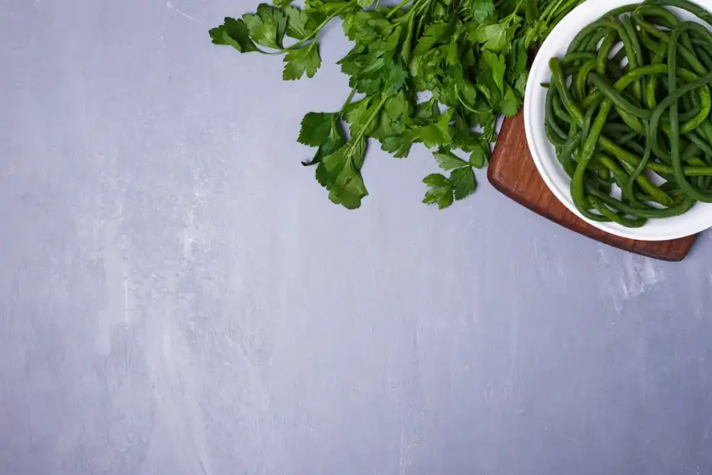 hanging fresh parsley kitchen window