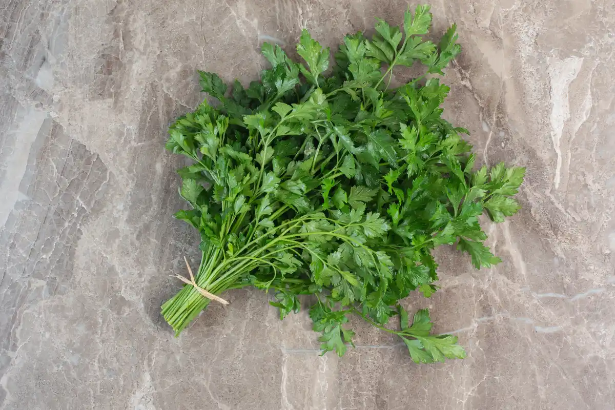 dried parsley bunch rustic kitchen shelf