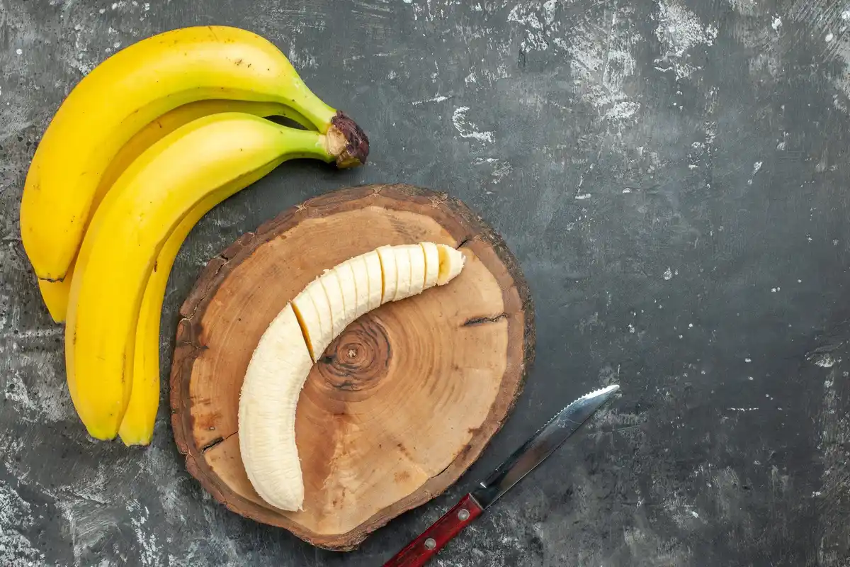 banana peels used as plant fertilizer in home garden