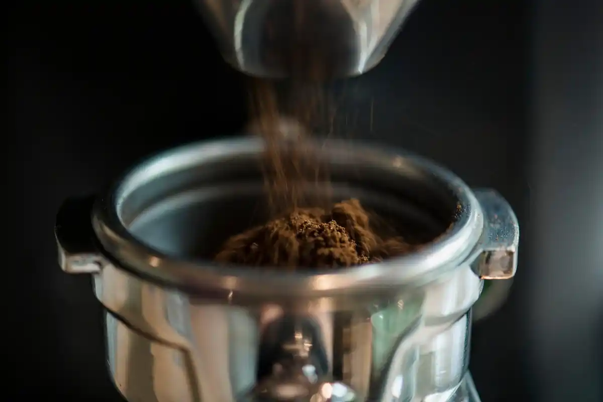 coffee grounds fertilizer close-up in dutch allotment