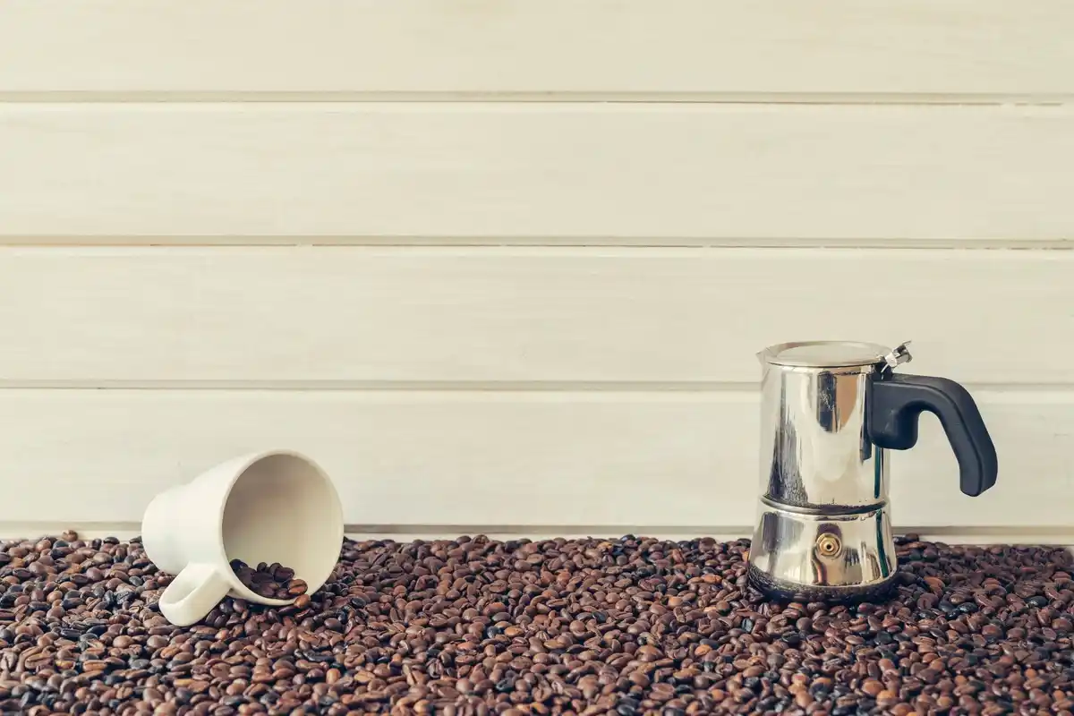 close-up coffee grounds in Dutch backyard garden