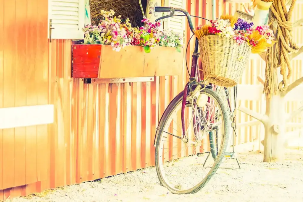 creative decorated vintage bicycle garden netherlands