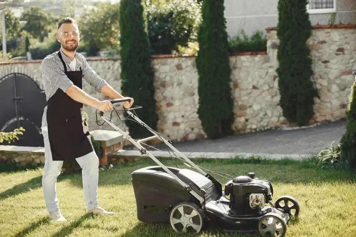 manual push lawn mower grass dutch garden