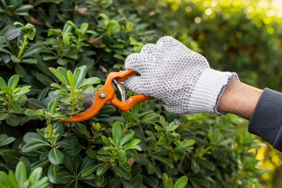 raspberry bush pruning tools dutch garden sunlight