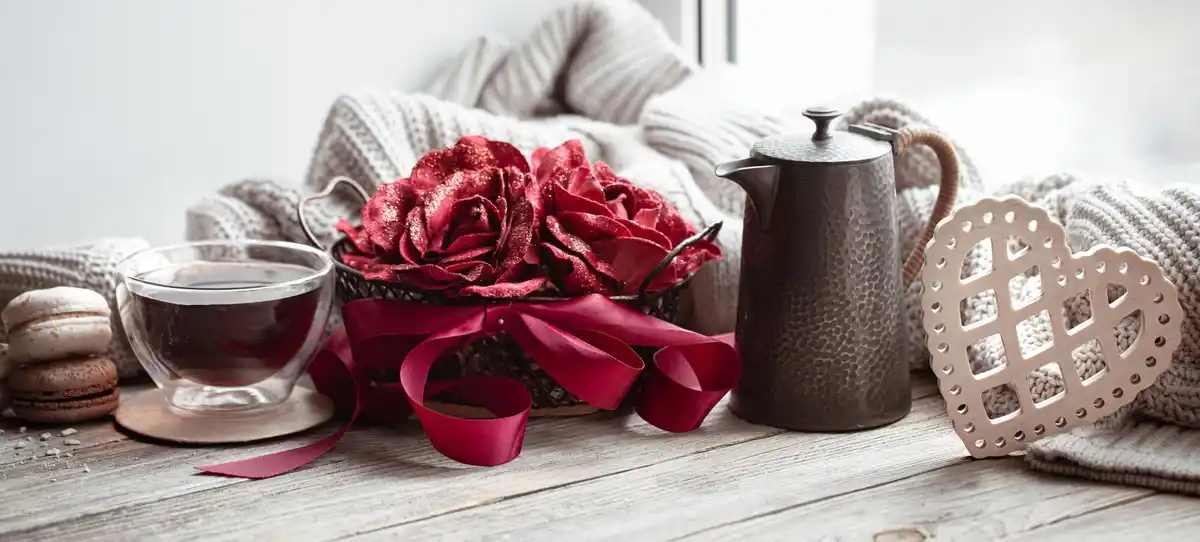 dried roses in small glass vases dutch home interior