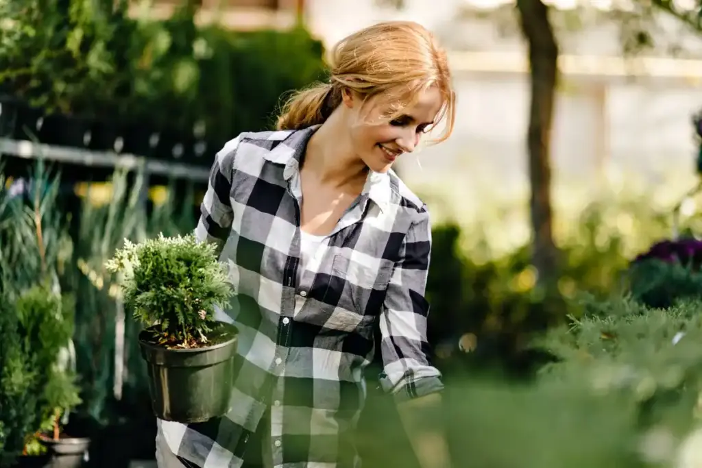 elderly female gardener no dig method netherlands green urban backyard
