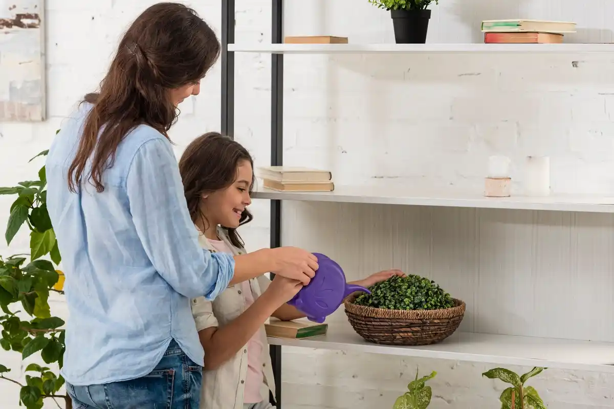 homemade greenhouse in small apartment using IKEA cabinet
