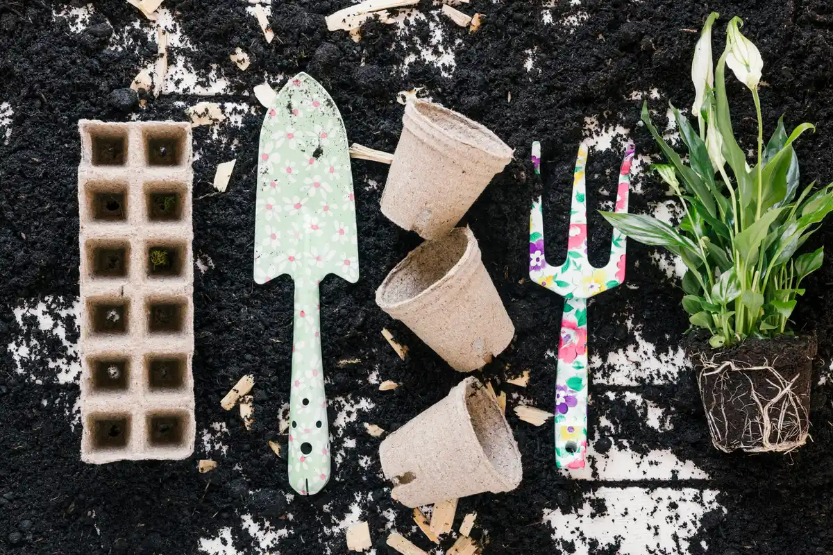 dirty gardening equipment neglected wet tools netherlands