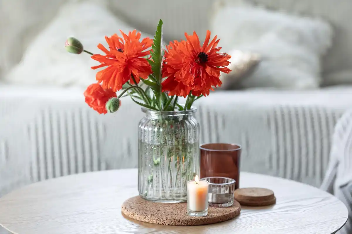 red flowers living room feng shui