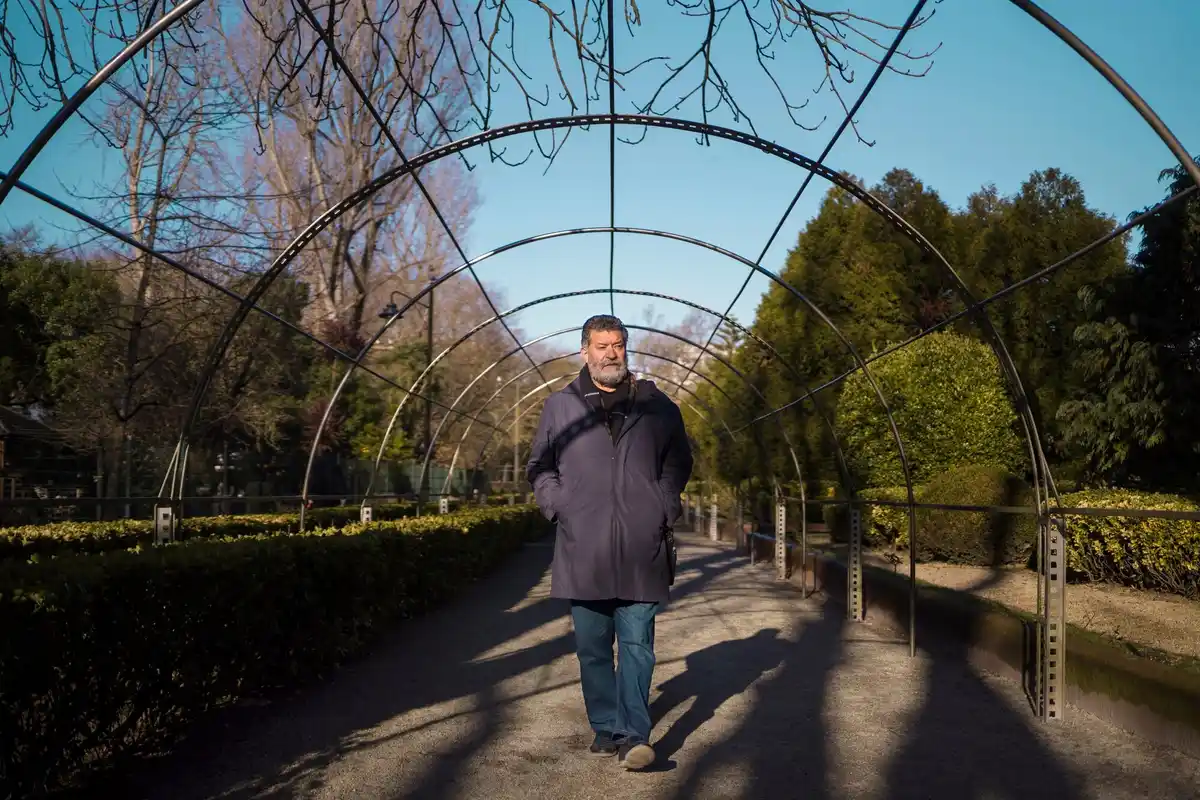 elderly man building greenhouse hands only