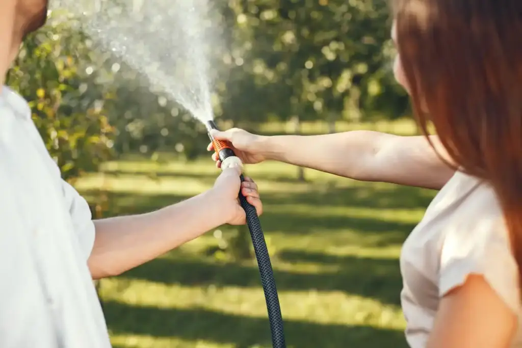 warming garden hose trick sunny garden