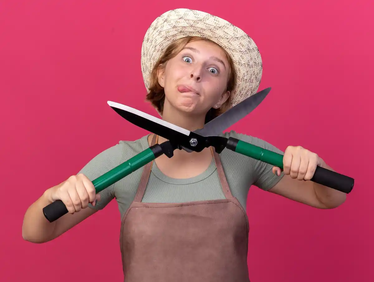 close up of garden shears with unique feature