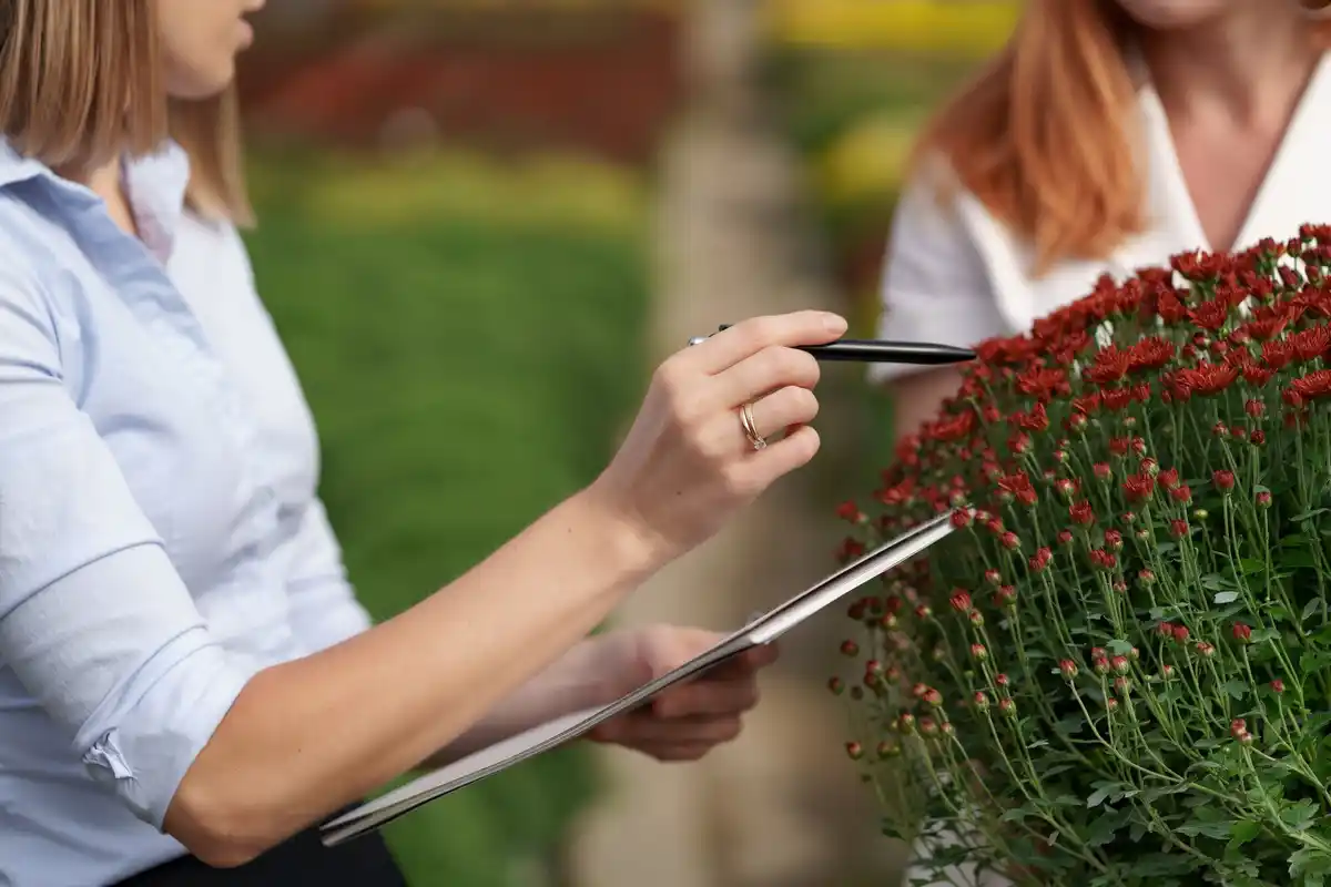 dutch gardener using soil moisture sensor