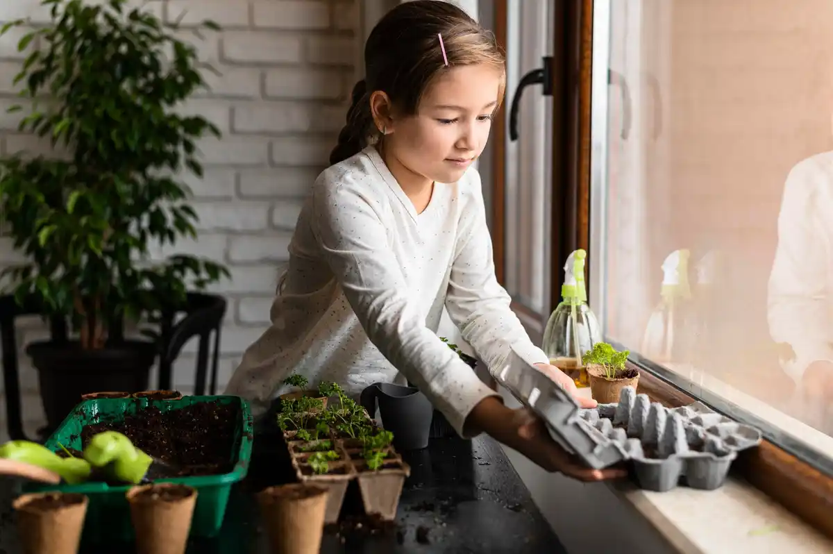 gardener putting seeds in freezer fridge dutch kitchen