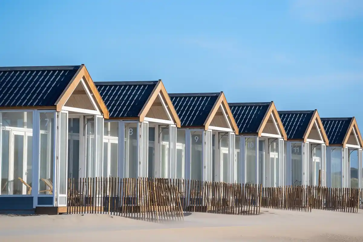 Dutch modern wooden house facade with natural sunlight