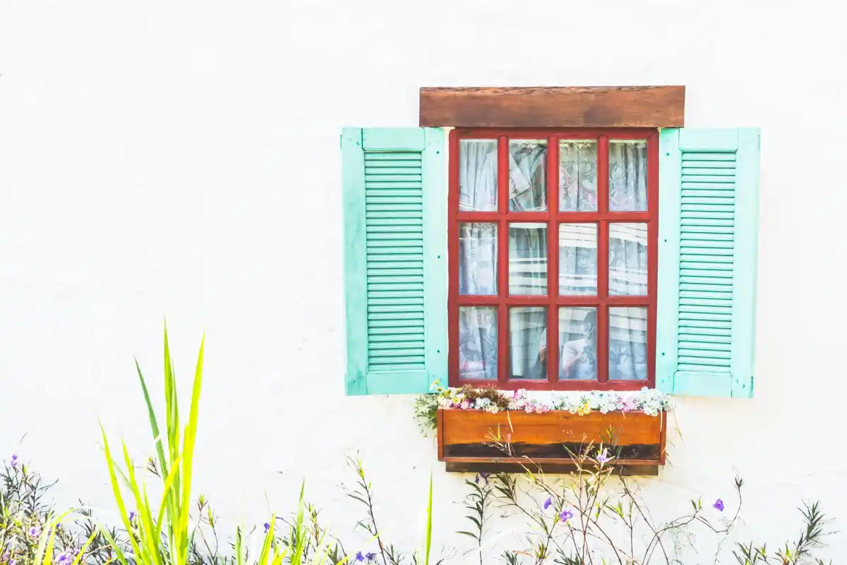 sustainable wooden window frames Dutch town house spring