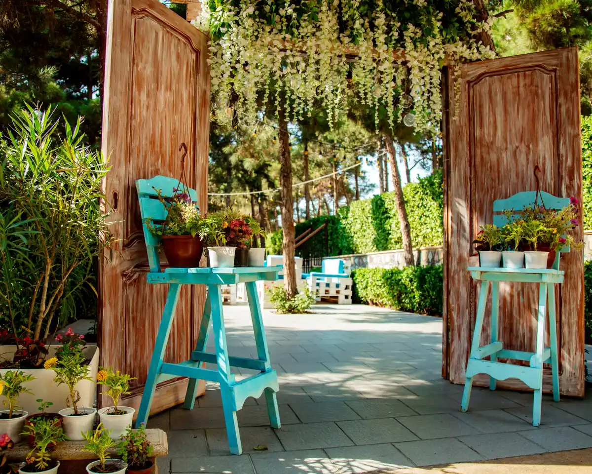 homemade wooden canopy netherlands city garden