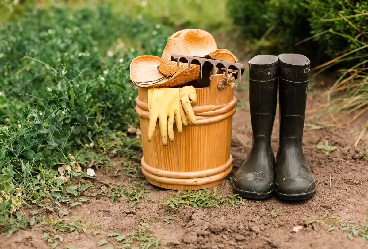 old garden hose used with rain barrel