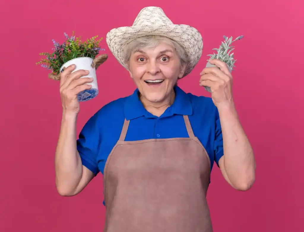 elderly Dutch gardener ergonomic tools happy backyard