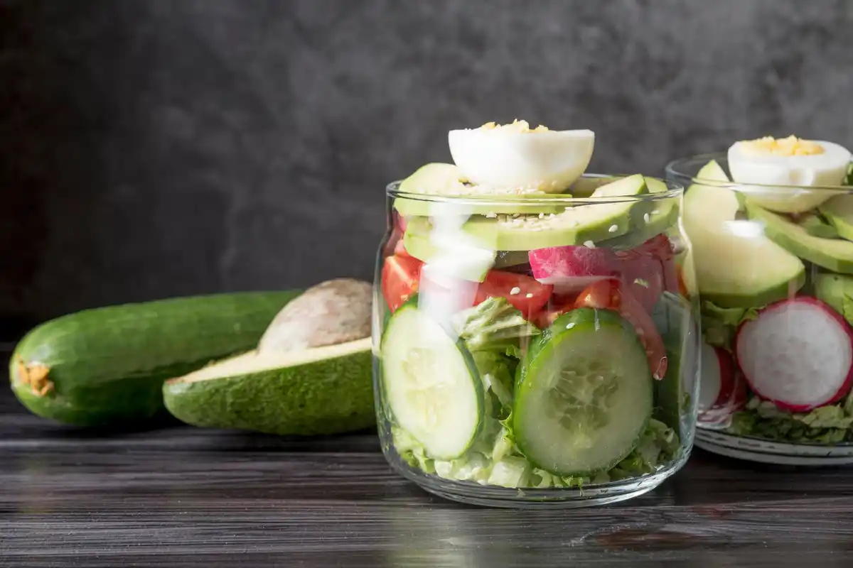 homemade salad Dutch mason jar fridge