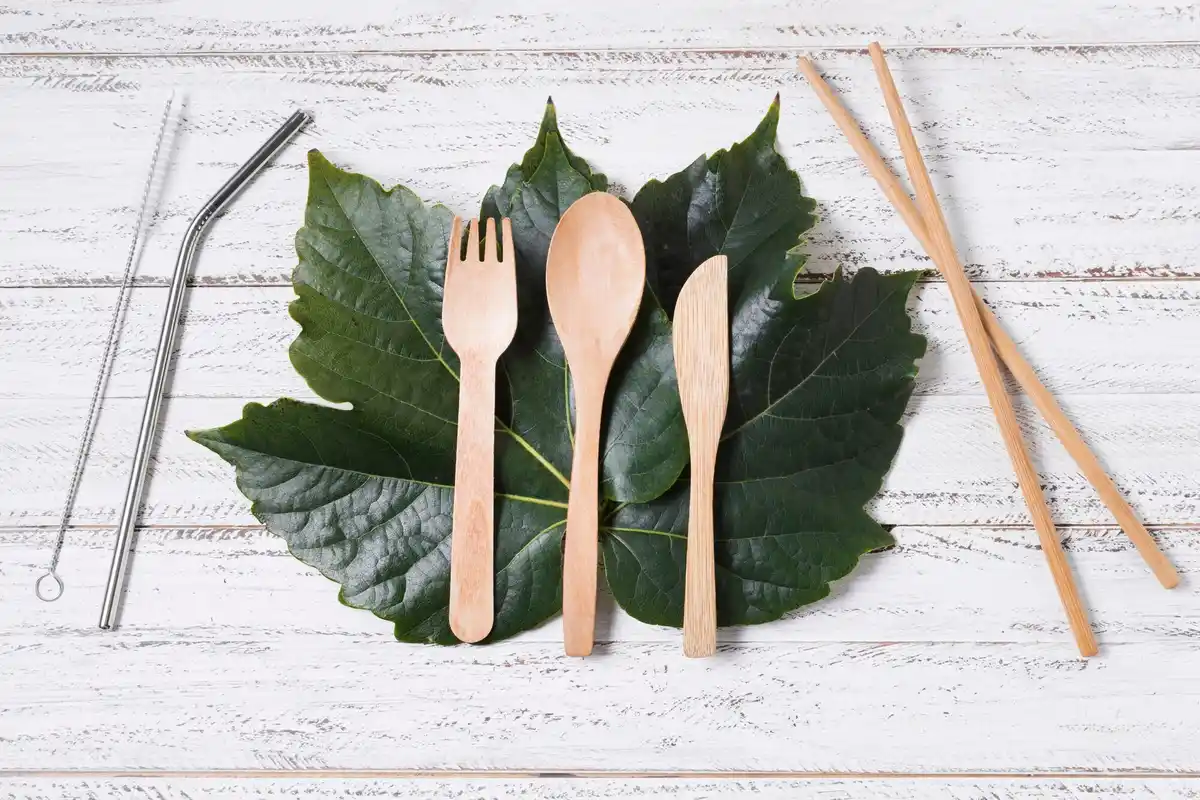 repurposed cutlery in garden