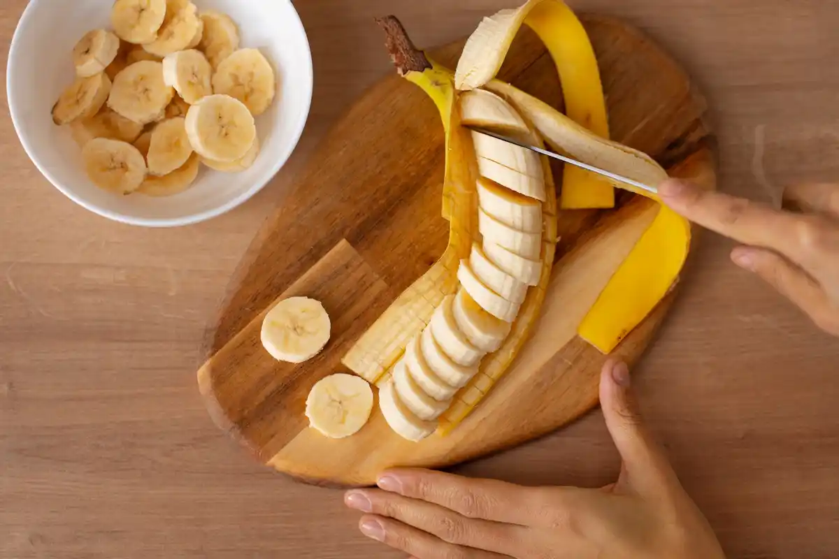 banana peel in flowerpot indoor