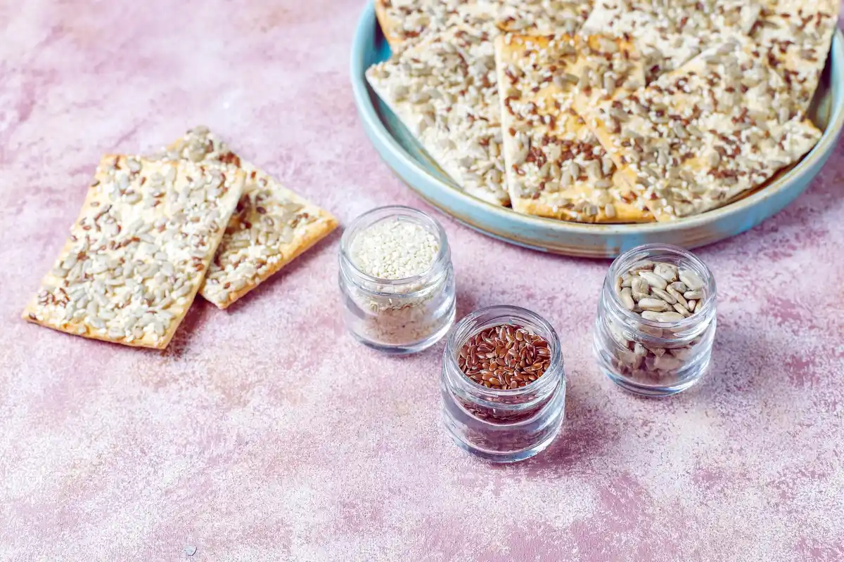 supermarket shelf with chia and linseed packages netherlands